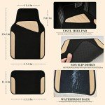 Waterproof Universal Fit Floor Mats - Beige Set