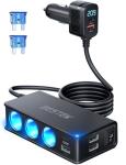 BESTEK 9-in-1 Car Charger with USB and LED Display