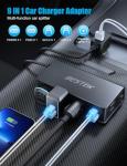 BESTEK 9-in-1 Car Charger with USB and LED Display