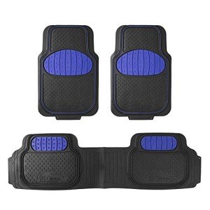 FH Group Heavy-Duty Rubber Car Floor Mats - Blue
