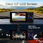 Minolta 3-Channel Dash Camera with Night Vision