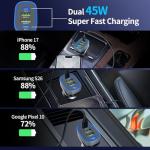 Meagoes 4-Port USB C Car Charger 90W