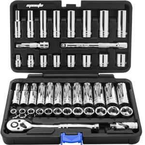 EPAuto 45-Piece 3/8" Socket Set with Ratchet