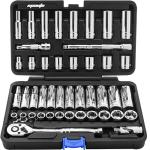 EPAuto 45-Piece 3/8" Socket Set with Ratchet