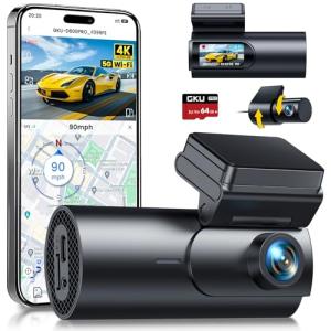 GKU 4K Front and Rear Dash Cam with WiFi