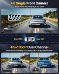 GKU 4K Front and Rear Dash Cam with WiFi