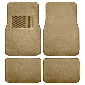 Beige 4-Piece Deluxe Car Floor Mat Set