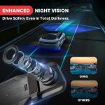 Pyle 1080p Dual Dash Cam Mirror with Night Vision