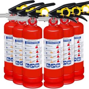 6-Pack 2.5 lb Fire Extinguishers for Home and Vehicle