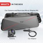 Pyle 1080p Dual Dash Cam Mirror with Night Vision