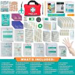 General Medi First Aid Kit -309 Pieces- Reflective Bag Design - Including Bandages, Moleskin Pad and Emergency Blanket for Travel, Home, Office, Car, Camping, Workplace