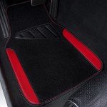 Waterproof Universal Car Floor Mats Set (Black Red)