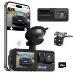 3 Channel Dash Camera with Night Vision & WiFi