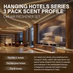 Aeshory Car Air Freshener Hanging - 3-Pack, Car fresheners long lasting up to 60 Days, Car Air Freshener for Women and Men, Premium Car Aromatherapy Essential Oil Diffuser Gift Set（ Hotel Series）