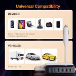 BESTEK Multi Ports USB Car Charger, Fast Charge 125W 14A Quick Charge 3.0 & USB-C PD Car Charger Adapter with Smart Identification for Cell Phones, Tablets and Other USB Devices