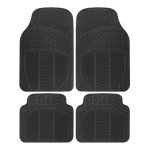 All-Weather Universal Fit Rubber Floor Mats - 4 Piece