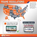 Matte Black Stainless Steel License Plate Frames - 2-Pack