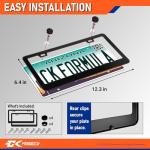 Matte Black Stainless Steel License Plate Frames - 2-Pack