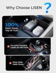 LISEN Retractable Car Charger for iPhone 17 Pro Max