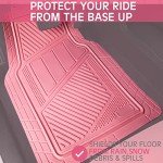 Pink Heavy Duty Rubber Floor Mats - 4-Piece Set