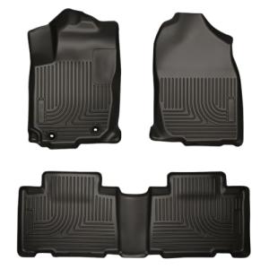 Husky Liners Weatherbeater Floor Mats | Fits 2014 - 2019 Toyota Corolla | Front & 2nd Row, 3-pc Black - 99531