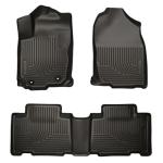 Husky Liners Weatherbeater Floor Mats | Fits 2014 - 2019 Toyota Corolla | Front & 2nd Row, 3-pc Black - 99531