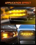 MGLLIGHT 2PCS Super Slim LED Grill Driving Lights - 0.8 Inch Mini Projector Fog Lights with Hi-Lo Beam (White/Yellow), CANbus Decoder, IP68 Waterproof, Fit Car Truck Offroad SUV Pickup Motorcycle