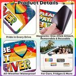 16PCS Funny Pride Gay Car Bumper Magnets: Bulk Magnetic Rainbow Decals Decorations for LGBT Parade Decor, Refrigerator, Truck, Prank Gift Ideas(Style 2)