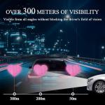 SHMZK 10PCS Vinyl Decal for Cars, High Intensity Reflective Sticker Night Safety Sign Bumper Decals, Waterproof Grid Vinyl Stickers Scratch Cover for Auto Window Laptop (Heart, Pink)