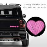 SHMZK 10PCS Vinyl Decal for Cars, High Intensity Reflective Sticker Night Safety Sign Bumper Decals, Waterproof Grid Vinyl Stickers Scratch Cover for Auto Window Laptop (Heart, Pink)