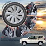 Hubcaps Wheel Cover Replacement R16 Size Hub Cap Universal-Fit Steel Wheel Rim Caps ABS Tire Covers for Most Cars Trucks Sedans SUV -Set of 4（16-inch，Black）