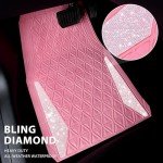 Bling Diamond Floor Mats Set for Women, Pink