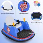 Costzon Bumper Car for Kids, 12V Battery Powered Bumping Car w/Remote Control, Dual Joysticks, 360 Degree Spin, Slow Star, Flashing Lights, Music, Electric Ride on Toy Vehicle for Toddlers (Blue)
