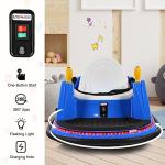 Costzon Bumper Car for Kids, 12V Battery Powered Bumping Car w/Remote Control, Dual Joysticks, 360 Degree Spin, Slow Star, Flashing Lights, Music, Electric Ride on Toy Vehicle for Toddlers (Blue)