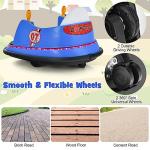 Costzon Bumper Car for Kids, 12V Battery Powered Bumping Car w/Remote Control, Dual Joysticks, 360 Degree Spin, Slow Star, Flashing Lights, Music, Electric Ride on Toy Vehicle for Toddlers (Blue)