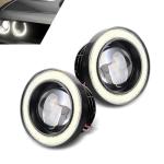 Fiknonk 2 PCS Fog Lights LED, 3 Inch Angel Eye Halo LED Fog Light with COB Chip, Super Bright White Driving Light Kit, Universal for Most Cars, Trucks, SUVs (White)