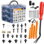 GOOACC 795Pcs Car Push Retainer Clips & Auto Fasteners Assortment 23 Most Popular Sizes Nylon Bumper Fender Rivets Metal Screw Pin Kit with 10 Cable Ties Remover for Toyota GM Ford Honda Chevy