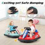 Costzon Bumper Car for Toddler 1-3, 6V Electric Kids Bumper Cars with 360° Spin, Dual Motors, 2 MPH Max, Music FM, AUX USB Port, Story, LED Lights, Buddy Bumper Ride on Car for Boys Girls Gift (Green)