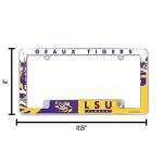 Rico Industries NCAA LSU Tigers Primary 12" x 6" Chrome All Over Automotive License Plate Frame for Car/Truck/SUV
