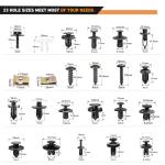 GOOACC 795Pcs Car Push Retainer Clips & Auto Fasteners Assortment 23 Most Popular Sizes Nylon Bumper Fender Rivets Metal Screw Pin Kit with 10 Cable Ties Remover for Toyota GM Ford Honda Chevy