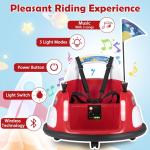 HONEY JOY Toddler Bumper Car with 5-Point Safety Belt, 12V Electric Baby Bumping Car, 5 LED Light Modes, Music & 360 Degree Spin, Battery Powered Ride On Car Toy with Remote Control (Red)