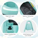 Costzon Bumper Car for Toddler 1-3, 6V Electric Kids Bumper Cars with 360° Spin, Dual Motors, 2 MPH Max, Music FM, AUX USB Port, Story, LED Lights, Buddy Bumper Ride on Car for Boys Girls Gift (Green)