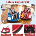 HONEY JOY Toddler Bumper Car with 5-Point Safety Belt, 12V Electric Baby Bumping Car, 5 LED Light Modes, Music & 360 Degree Spin, Battery Powered Ride On Car Toy with Remote Control (Red)