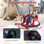 HONEY JOY Toddler Bumper Car with 5-Point Safety Belt, 12V Electric Baby Bumping Car, 5 LED Light Modes, Music & 360 Degree Spin, Battery Powered Ride On Car Toy with Remote Control (Red)