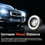 Fiknonk 2 PCS Fog Lights LED, 3 Inch Angel Eye Halo LED Fog Light with COB Chip, Super Bright White Driving Light Kit, Universal for Most Cars, Trucks, SUVs (White)