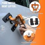 FLY5D Professional Paintless Dent Repair Kit,Dent Puller Kit with Golden Lifter, Bridge Puller, Slide Hammer T-Bar, Suction Cup for Car Auto Body, Hail Damage, Door Ding Removal