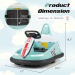 Costzon Bumper Car for Toddler 1-3, 6V Electric Kids Bumper Cars with 360° Spin, Dual Motors, 2 MPH Max, Music FM, AUX USB Port, Story, LED Lights, Buddy Bumper Ride on Car for Boys Girls Gift (Green)