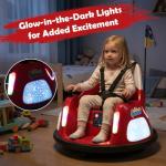 HONEY JOY Toddler Bumper Car with 5-Point Safety Belt, 12V Electric Baby Bumping Car, 5 LED Light Modes, Music & 360 Degree Spin, Battery Powered Ride On Car Toy with Remote Control (Red)