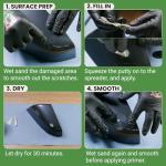 TouchUpDirect Scratch & Chip Putty - Ready-Mixed 5g Automotive Body Filler Kit for Deep Scratches & Gouges, Complete Chip Repair Kit with Spreader & Sandpaper - No Mixing Required