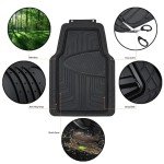2-Piece Rubber Floor Mats for Cars and SUVs